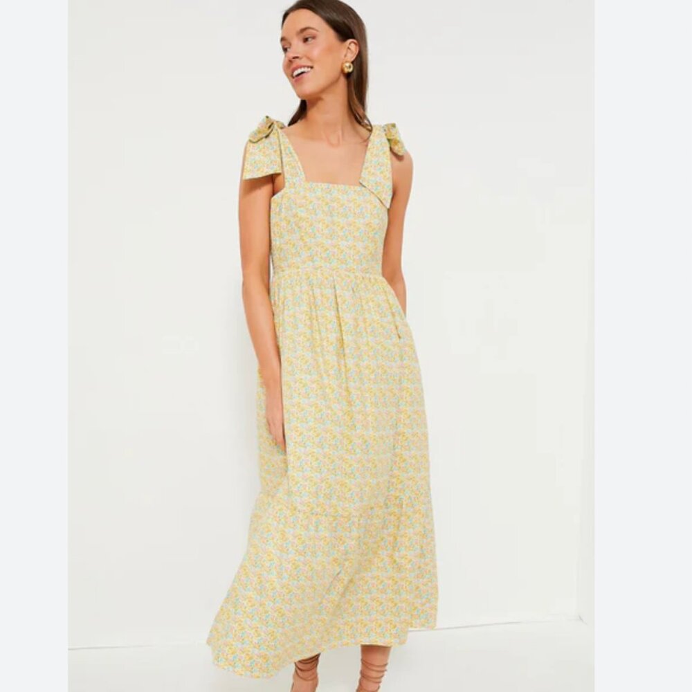 HYACINTH HOUSE Yellow Floral Clemmie Maxi Dress Medium NWOT